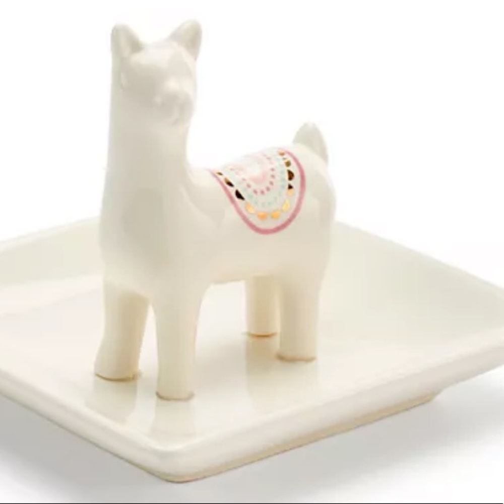 NWT LC Lauren Conrad Festive Llama Ring Holder Trinket Tray - Picture 2 of 7